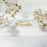 Bezel Set Lab Grown Diamond Half Eternity Ring