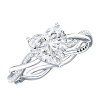 Brilliant Cut Lab Grown Diamond Heart Shape Engagement Ring
