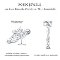 Brilliant Cut Lab Grown Diamond Heart Shape Engagement Ring