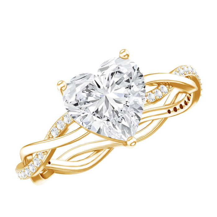 Brilliant Cut Lab Grown Diamond Heart Shape Engagement Ring
