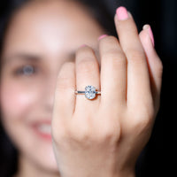 4 Prong Oval Cut Lab Grown Diamond Engagement Ring