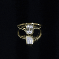 Bezel Set Lab Grown Diamond Bypass Engagement Ring