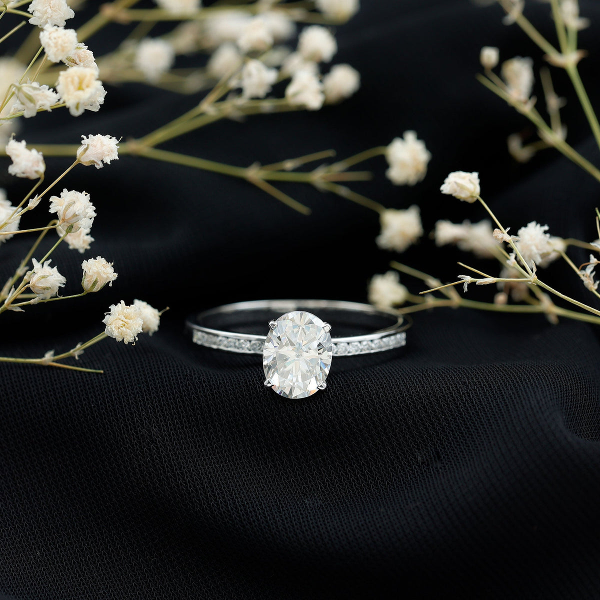Certified 7X9 MM Lab Grown Diamond Oval Engagement Ring