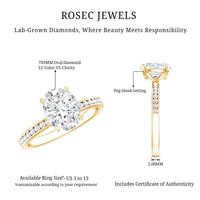 Certified 7X9 MM Lab Grown Diamond Oval Engagement Ring