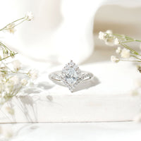 Pear Cut 5X7MM Lab Grown Diamond Designer Engagement Ring