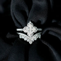 1.25 Carat Princess Cut Lab Grown Diamond Designer Bridal Ring Set