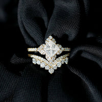 1.25 Carat Princess Cut Lab Grown Diamond Designer Bridal Ring Set