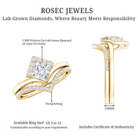 Lab Grown Diamond Princess Cut Engagement Ring With Ring Guard
