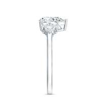 Lab Grown Diamond Teardrop Engagement Ring With Round Shape Trio