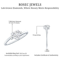 7 mm Heart Lab Grown Diamond Proposal Ring For Her