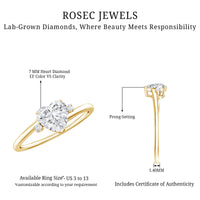 7 mm Heart Lab Grown Diamond Proposal Ring For Her