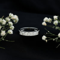 Certified Brilliant Cut Diamond Princess Cut Wedding Band