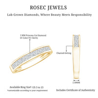 Certified Brilliant Cut Diamond Princess Cut Wedding Band