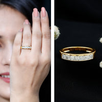 Certified Brilliant Cut Diamond Princess Cut Wedding Band