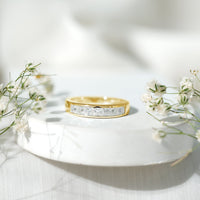 Certified Brilliant Cut Diamond Princess Cut Wedding Band