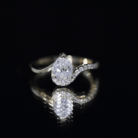 Diamond Teardrop Designer Engagement Ring