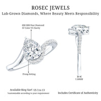 Diamond Teardrop Designer Engagement Ring
