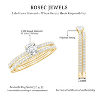 Certified Lab Created Diamond Wedding Ring Set For Bride