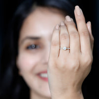 Round Brilliant Cut Lab Grown Diamond Promise Ring with Side Stones
