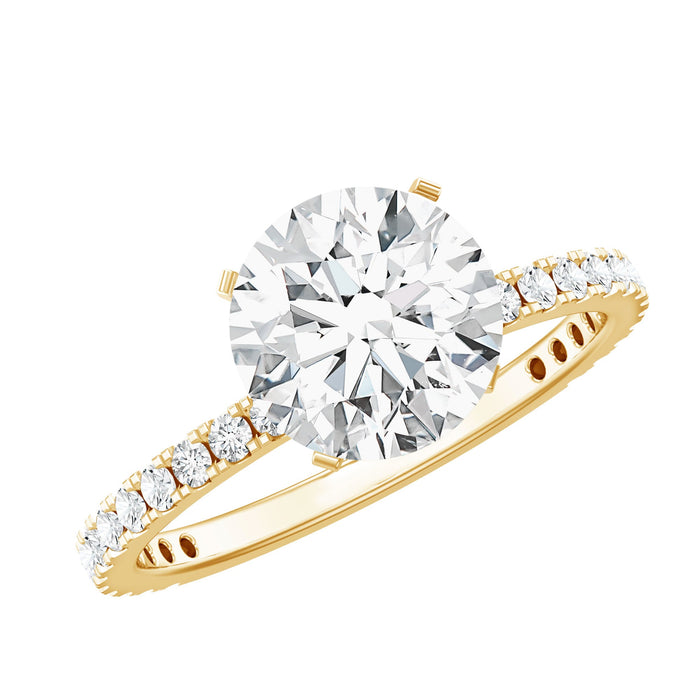 Brilliant cut 2 carat lab-grown diamond solitaire engagement ring by Rosec Jewels featuring a sparkling central diamond on a sleek band.