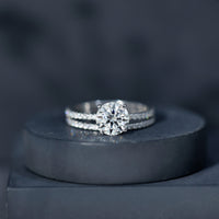 Lab Grown Diamond Wedding Ring Set with Certificate