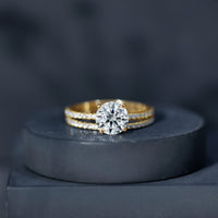 Lab Grown Diamond Wedding Ring Set with Certificate