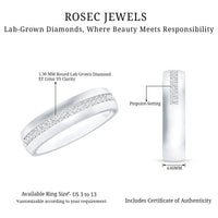 Certified Lab Grown Diamond Mens Wedding Band