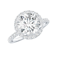 Certified Lab Grown Diamond Circle Engagement Ring With Halo