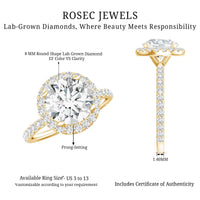 Certified Lab Grown Diamond Circle Engagement Ring With Halo