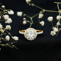 Certified Lab Grown Diamond Circle Engagement Ring With Halo