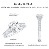 Certified Lab Grown Diamond 2 Carat Solitaire Engagement Ring