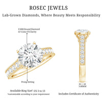 Certified Lab Grown Diamond 2 Carat Solitaire Engagement Ring