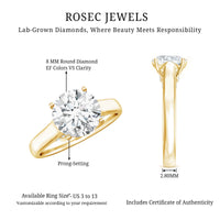 Brilliant Cut Lab Grown Diamond Classic Engagement Ring with Certificate