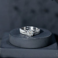 Certified 8 mm Round Lab Grown Diamond Wedding Engagement Ring Set