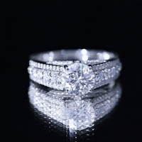 Lab Grown Diamond Statement Engagement Ring With Side Stones