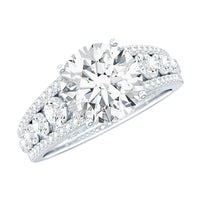Lab Grown Diamond Statement Engagement Ring With Side Stones