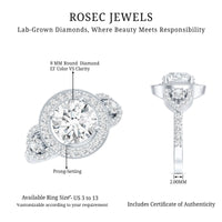 Round Cut Diamond Antique Looking Engagement Ring
