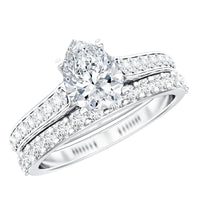 Pear Cut 6X8 MM Lab Grown Diamond Marriage Ring Set for Women
