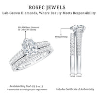 Pear Cut 6X8 MM Lab Grown Diamond Marriage Ring Set for Women