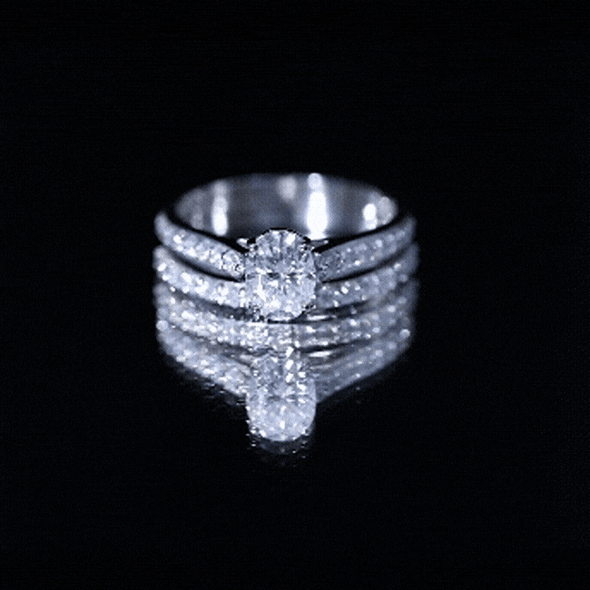 Oval 1 Carat lab-created diamond solitaire engagement ring set for women by Rosec Jewels, featuring a yellow gold band and elegant design.