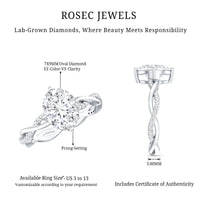 Lab Grown Diamond Oval Engagement Ring With Braided Style Band