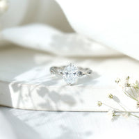 Lab Grown Diamond Oval Engagement Ring With Braided Style Band