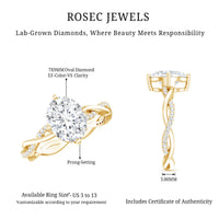 Lab Grown Diamond Oval Engagement Ring With Braided Style Band
