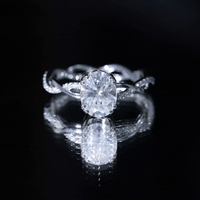 7X9 mm Lab Grown Diamond Oblong Engagement Ring