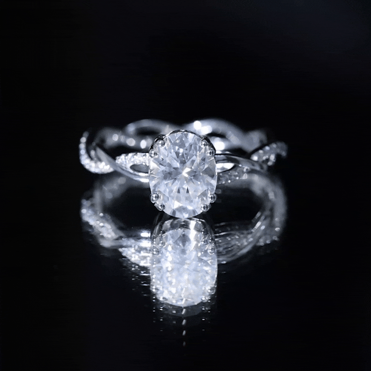 7X9 mm Lab Grown Diamond Oblong Engagement Ring