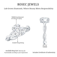 7X9 mm Lab Grown Diamond Oblong Engagement Ring