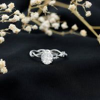 7X9 mm Lab Grown Diamond Oblong Engagement Ring