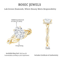 Lab Grown Diamond Oval Engagement Ring with Braided Shank