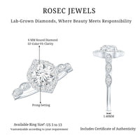 Brilliant Cut Lab Grown Diamond Vintage Solitaire Ring