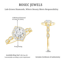 Brilliant Cut Lab Grown Diamond Vintage Solitaire Ring